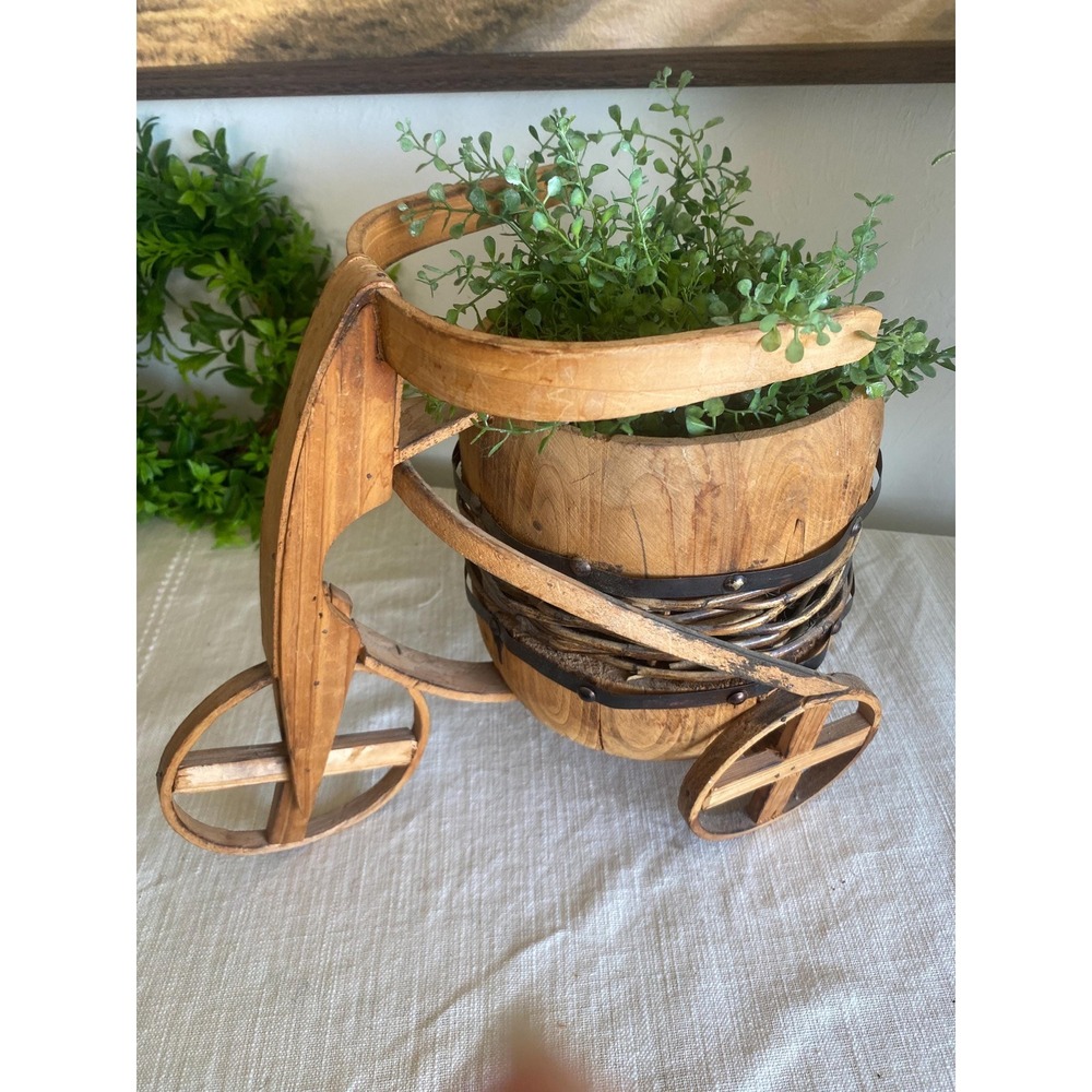 Vintage Granny Cottage Basket Tricycle Planter
